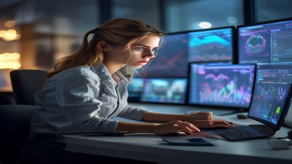 Ilustrasi using ai assistants in daily marketing tasks